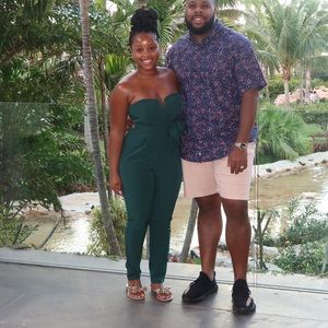 Hunter Green Strapless Jumpsuit